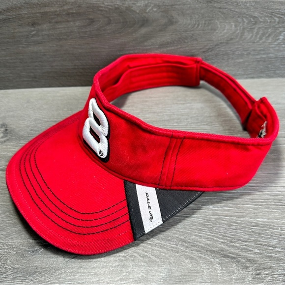 NASCAR Dale Earnhardt JR #8 Velcro Strap Visor Red/Black - Picture 2 of 6